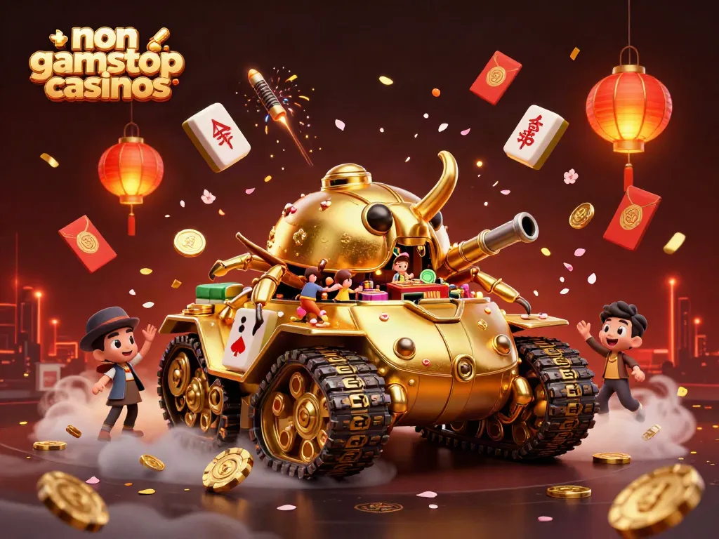 Engage with non gamstop casinos through a vibrant digital art representation showcasing animated casino elements.